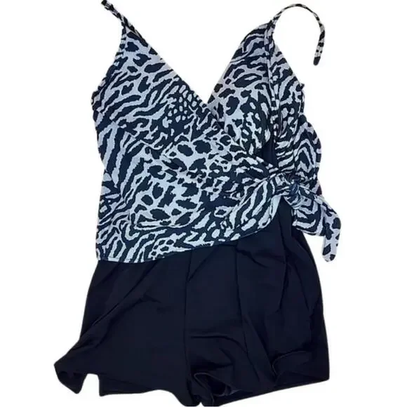 Coco Reef Women's Contours Chroma Wrap Swim Romper Size 12/36D swimwear - Picture 9 of 16